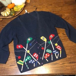 Vintage Melissa Brooks knitted golf cardigan